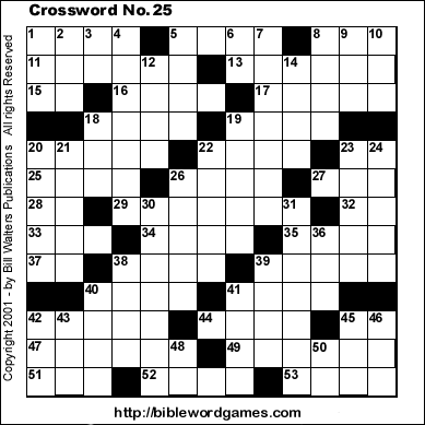 Free Bible Crossword puzzle No.25