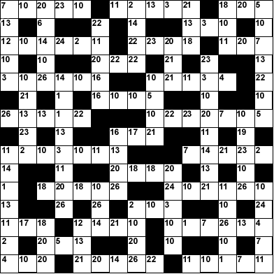 Bible codeword crossword - type puzzle