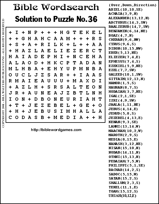 Free Bible worsearch Solution No.36